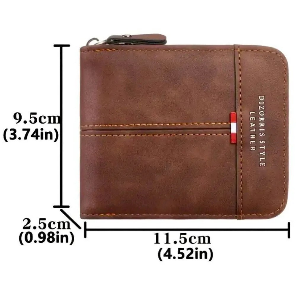 NWT Gorgeous Carrken Style Men’s Brown Pu Suede Leather all around Zip Wallet